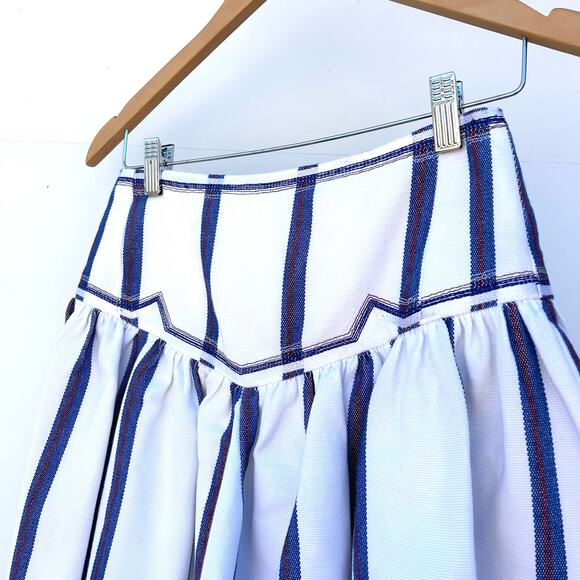 Isabel Marant Delia Denim White Jean Fringe Western Mini Skirt 2 Festival 34 - Picture 7 of 10